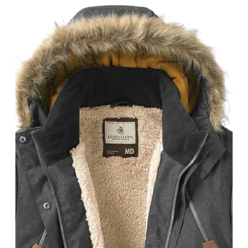 Women's Water Resistant Hooded Anorak Parka with Sherpa Lining - Picture 7 of 8